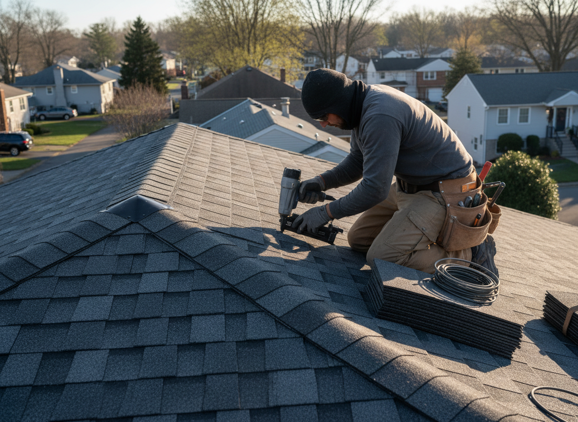 Asphalt shingle roofing in Union